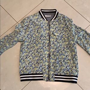 Flower zip up ultra light weight summer jacket.